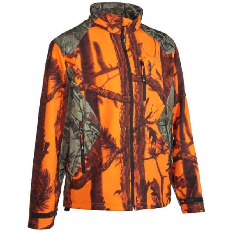 Blouson chasse Softshell camo blaze