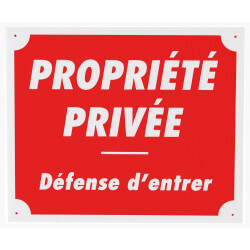 Panneau de signalisation plastique alvéolé "Propriété Privée" - JANUEL